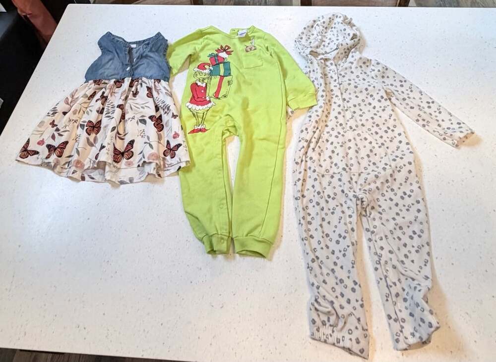 Size 24 month girls set of three. One dress, two rompers.